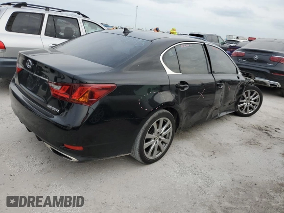 2014 Lexus GS 350 with VIN JTHBE1BLXE5038111, listed as a Copart auction lot 73235894 with 111,620 mi miles and Salvage Title. Bid and sale history available at carsss.com. Image 3.