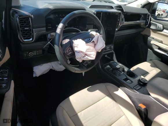 2024 Ford Ranger LARIAT with VIN 1FTER4KH6RLE06429, listed as a Copart auction lot 51450775 with 8,592 mi miles and Salvage Title. Bid and sale history available at carsss.com. Image 8.