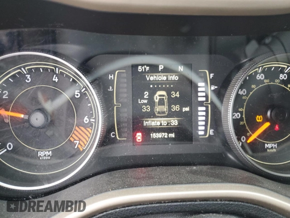 2015 Jeep Cherokee Latitude with VIN 1C4PJLCB3FW712356, listed as a Copart auction lot 51616355 with 153,972 mi miles and Salvage Title. Bid and sale history available at DreamBid. Image 9.