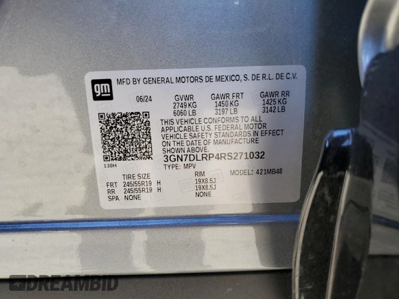 2024 Chevrolet Equinox EV LT z VIN 3GN7DLRP4RS271032, wystawiony jako Copart lot #77460884 z przebiegiem 6 093 mil mil oraz Szkoda całkowita • Salvage title. Historia ofert i sprzedaży dostępna na DreamBid. Obrazek 15.
