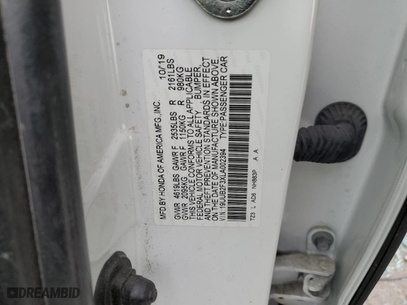 2020 Acura TLX with VIN 19UUB2F3XLA002394, listed as a Copart auction lot 77023934 with 44,512 mi miles and Salvage Title. Bid and sale history available at carsss.com. Image 14.