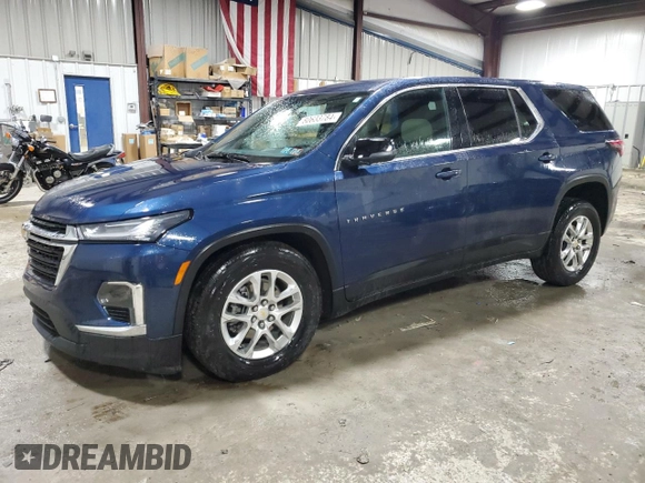 2022 Chevrolet Traverse LS with VIN 1GNEVFKW1NJ168119, listed as a Copart auction lot 80633784 with 19,096 mi miles and Salvage Title. Bid and sale history available at carsss.com. Image 1.