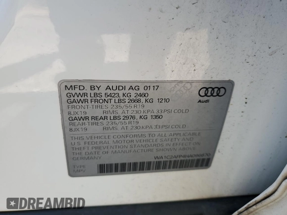 2017 Audi Q5 Premium z VIN WA1C2AFP4HA096670, wystawiony jako Copart lot #66444385 z przebiegiem 91 268 mil mil oraz Czysty tytuł • Clean title. Historia ofert i sprzedaży dostępna na DreamBid. Obrazek 12.