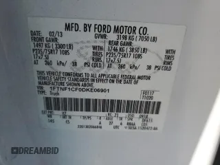 2013 Ford F-150 XL with VIN 1FTNF1CF0DKE06901, listed as a Copart auction lot 47485325 with 295,340 mi miles and Salvage Title. Bid and sale history available at carsss.com. Image 12.