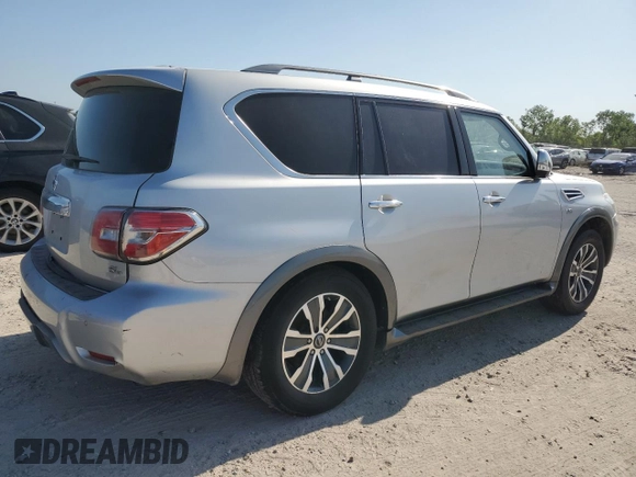 2020 Nissan Armada SL with VIN JN8AY2ND5L9110499, listed as a Copart auction lot 52770025 with 135,050 mi miles and Salvage Title. Bid and sale history available at carsss.com. Image 3.