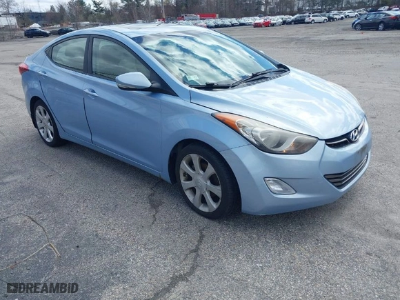 2012 Hyundai Elantra GLS with VIN KMHDH4AEXCU312055, listed as a IAAI auction lot 42063622 with 125,710 mi miles. Bid and sale history available at carsss.com. Image 1.