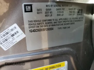 2011 Buick LaCrosse CXL with VIN 1G4GC5GD6BF290364, listed as a Copart auction lot 51693505 with 163,678 mi miles and Salvage title. Bid and sale history available at DreamBid. Image 12.