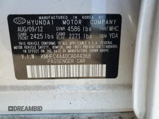 2012 Hyundai Sonata Hybrid z VIN KMHEC4A40CA044368, wystawiony jako Copart lot #58782435 z przebiegiem 169 333 mil mil oraz Czysty tytuł • Clean title. Historia ofert i sprzedaży dostępna na DreamBid. Obrazek 13.