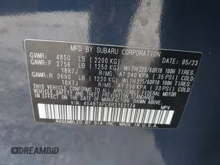 2024 Subaru Outback Touring с VIN 4S4BTAPC8R3102174, выставлен на аукционе IAAI как лот 42241698 с пробегом 15 427 миль миль и . История ставок и продаж доступна на DreamBid. Изображение 9.