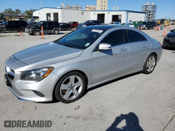 2017 Mercedes-Benz CLA with VIN WDDSJ4EB2HN468551, listed as a Copart auction lot 72599992 with 72,418 mi miles. Bid and sale history available at carsss.com. Image 1.