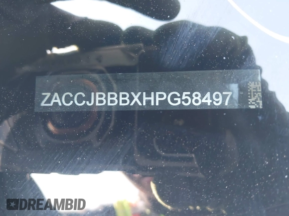 2017 Jeep Renegade Latitude with VIN ZACCJBBBXHPG58497, listed as a IAAI auction lot 41550493 with 137,360 mi miles. Bid and sale history available at carsss.com. Image 9.