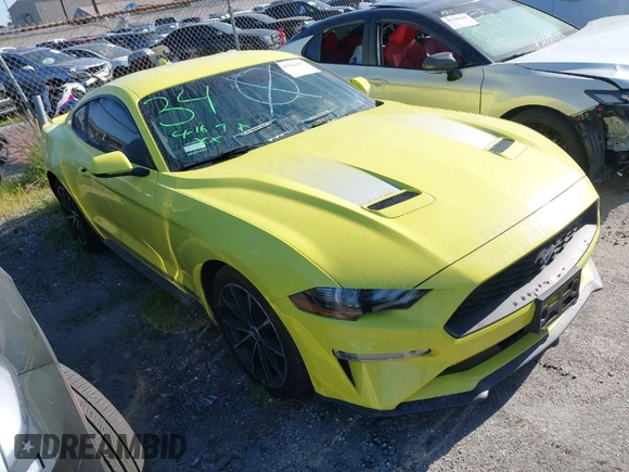 2021 Ford Mustang EcoBoost with VIN 1FA6P8TH8M5144464, listed as a IAAI auction lot 41566467 with 40,758 mi miles. Bid and sale history available at carsss.com. Image 1.
