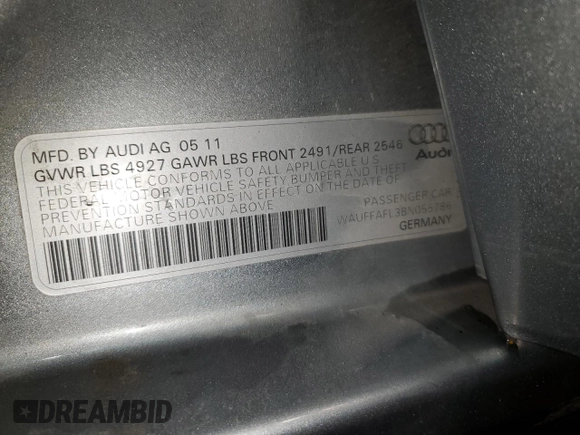 2011 Audi A4 Premium Plus z VIN WAUFFAFL3BN055786, wystawiony jako Copart lot #53631055 z przebiegiem 121 426 mil mil oraz Czysty tytuł • Clean title. Historia ofert i sprzedaży dostępna na DreamBid. Obrazek 12.