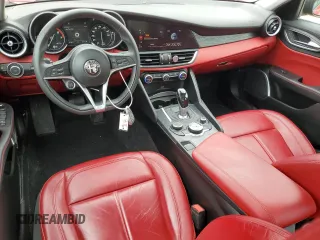2019 Alfa Romeo Giulia Sport with VIN ZARFAMAN9K7622816, listed as a Copart auction lot 58764765 with 46,187 mi miles and Salvage title. Bid and sale history available at DreamBid. Image 8.