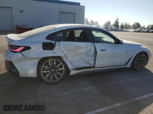 2023 BMW 4 Series 430i with VIN WBA63AV09PFN91000, listed as a Copart auction lot 46491385 with 3,372 mi miles and Salvage title. Bid and sale history available at DreamBid. Image 3.