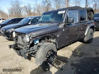 2021 Jeep Wrangler Unlimited Sport with VIN 1C4HJXDN0MW568542, listed as a Copart auction lot 47748045 with 32,007 mi miles and Salvage Title. Bid and sale history available at carsss.com. Image 1.
