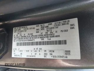 2015 Ford F-150 XLT with VIN 1FTEW1EG1FFB89473, listed as a IAAI auction lot 42590072 with 142,614 mi miles and . Bid and sale history available at DreamBid. Image 9.