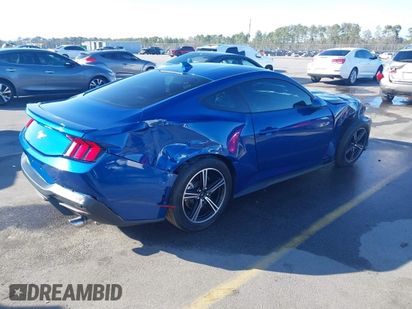 2024 Ford Mustang EcoBoost with VIN 1FA6P8TH7R5137626, listed as a IAAI auction lot 41219446 with 2,112 mi miles. Bid and sale history available at carsss.com. Image 4.