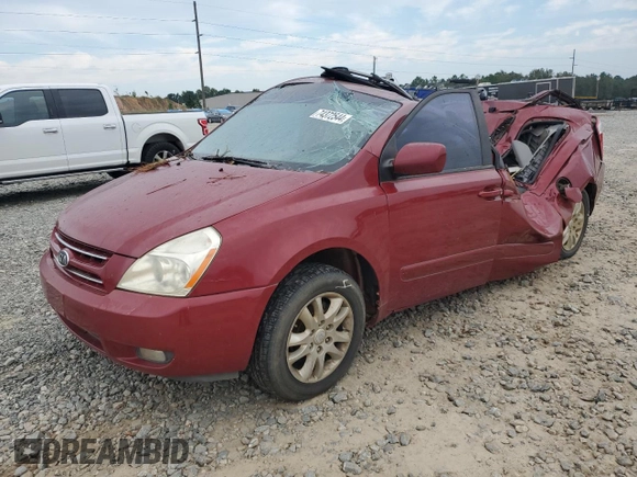2008 Kia Sedona EX with VIN KNDMB233686265088, listed as a Copart auction lot 74372544 with 0 mi miles and Salvage Title. Bid and sale history available at carsss.com. Image 1.