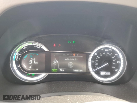 2017 Kia Niro Touring with VIN KNDCE3LC2H5038009, listed as a Copart auction lot 56413204 with 103,656 mi miles and Salvage Title. Bid and sale history available at carsss.com. Image 9.