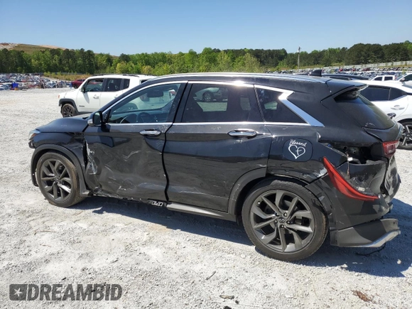 2019 Infiniti QX50 Essential with VIN 3PCAJ5M34KF103929, listed as a Copart auction lot 53356375 with 137,944 mi miles and Salvage title. Bid and sale history available at DreamBid. Image 2.