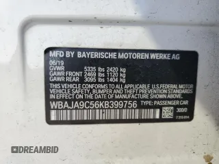 2019 BMW 5 Series 530e с VIN WBAJA9C56KB399756, выставлен на аукционе Copart как лот 60124165 с пробегом 72 956 миль миль и Списание • Salvage title. История ставок и продаж доступна на DreamBid. Изображение 12.