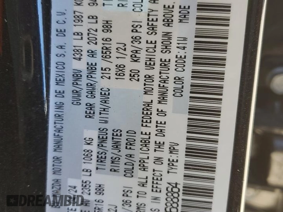 2024 Mazda CX-30 S with VIN 3MVDMBAM5RM688864, listed as a Copart auction lot 49920665 with 25,838 mi miles and Salvage Title. Bid and sale history available at DreamBid. Image 14.
