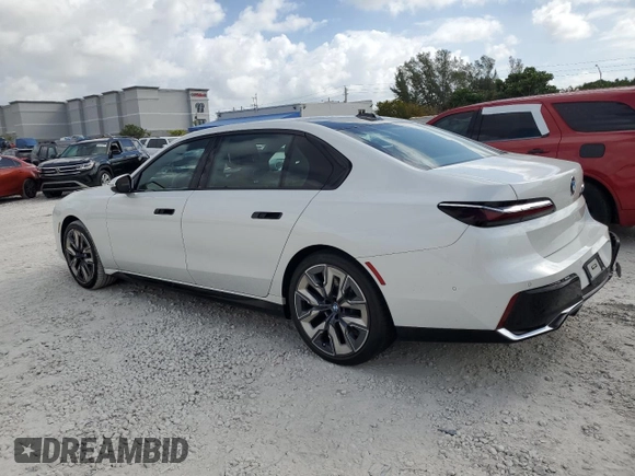 2023 BMW 7 Series 740i with VIN WBA23EH02PCM11374, listed as a Copart auction lot 51749465 with 23,838 mi miles and Non Repairable. Bid and sale history available at DreamBid. Image 2.