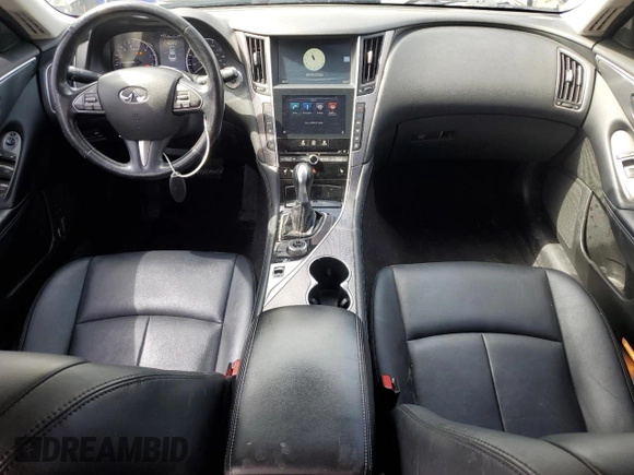 2014 Infiniti Q50 Sport with VIN JN1BV7AR2EM700296, listed as a Copart auction lot 55527025 with 142,878 mi miles and Salvage title. Bid and sale history available at DreamBid. Image 8.