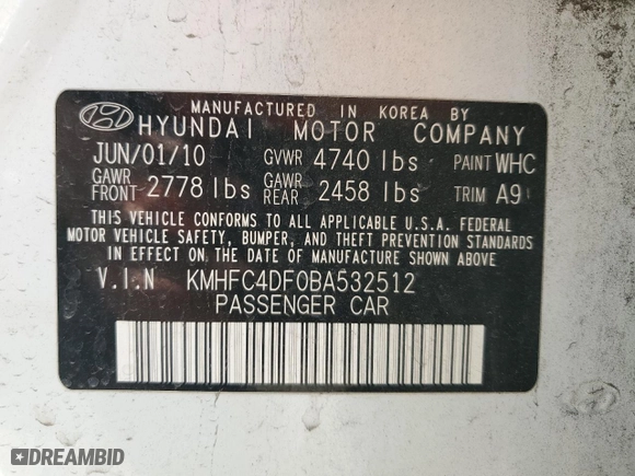 2011 Hyundai Azera Limited with VIN KMHFC4DF0BA532512, listed as a Copart auction lot 77022704 with 148,307 mi miles and Salvage Title. Bid and sale history available at carsss.com. Image 12.