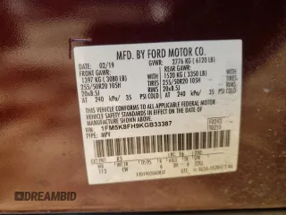 2019 Ford Explorer Limited z VIN 1FM5K8FH9KGB33387, wystawiony jako Copart lot #83573234 z przebiegiem 83 710 mil mil oraz Szkoda całkowita • Salvage title. Historia ofert i sprzedaży dostępna na DreamBid. Obrazek 15.