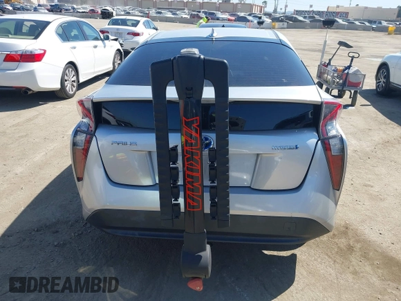 2018 Toyota Prius Two with VIN JTDKBRFU6J3068322, listed as a IAAI auction lot 42001483 with 57,597 mi miles. Bid and sale history available at carsss.com. Image 16.