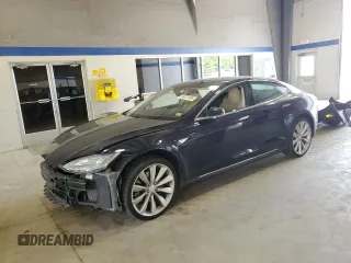 2014 Tesla Model S 60 with VIN 5YJSA1H10EFP52850, listed as a Copart auction lot 54321805 with 58,031 mi miles and Salvage Title. Bid and sale history available at DreamBid. Image 1.