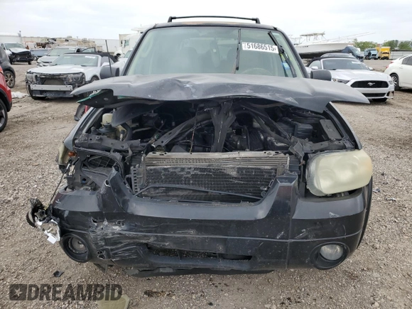 2005 Ford Escape Limited z VIN 1FMYU04135KB19386, wystawiony jako Copart lot #51686515 z przebiegiem Nie podano mil oraz Szkoda całkowita • Salvage title. Historia ofert i sprzedaży dostępna na DreamBid. Obrazek 5.
