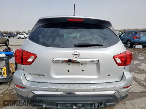 2018 Nissan Pathfinder SV with VIN 5N1DR2MN0JC671320, listed as a Copart auction lot 48250555 with 0 mi miles and Salvage Title. Bid and sale history available at carsss.com. Image 6.