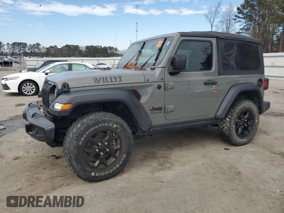 2021 Jeep Wrangler Sport with VIN 1C4GJXAN4MW663492, listed as a Copart auction lot 88965225 with 54,931 mi miles and Salvage title. Bid and sale history available at DreamBid. Image 1.