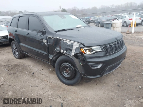 2021 Jeep Grand Cherokee 80th Anniversary with VIN 1C4RJFBG2MC614814, listed as a IAAI auction lot 41486793 with 88,089 mi miles and . Bid and sale history available at DreamBid. Image 1.