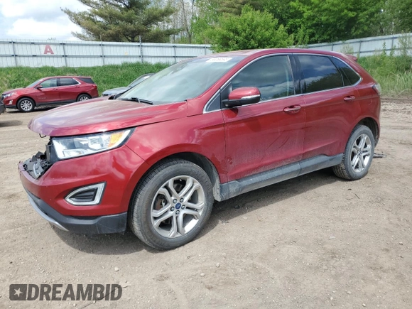 2017 Ford Edge Titanium z VIN 2FMPK4K96HBB32035, wystawiony jako Copart lot #56289595 z przebiegiem 108 431 mil mil oraz Czysty tytuł • Clean title. Historia ofert i sprzedaży dostępna na DreamBid. Obrazek 1.