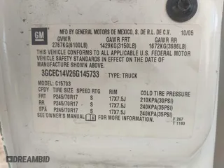 2006 Chevrolet Silverado 1500 Work Truck with VIN 3GCEC14V26G145733, listed as a IAAI auction lot 41566394 with 187,716 mi miles. Bid and sale history available at carsss.com. Image 9.