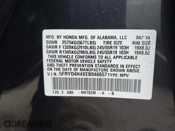2014 Acura MDX Technology z VIN 5FRYD4H4XEB046657, wystawiony jako IAAI lot #42019737 z przebiegiem 148 068 mil mil oraz . Historia ofert i sprzedaży dostępna na DreamBid. Obrazek 9.