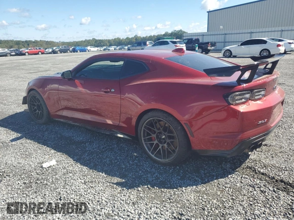 2021 Chevrolet Camaro ZL1 with VIN 1G1FJ1R61M0123258, listed as a Copart auction lot 74053014 with 14,277 mi miles and Salvage Title. Bid and sale history available at carsss.com. Image 2.