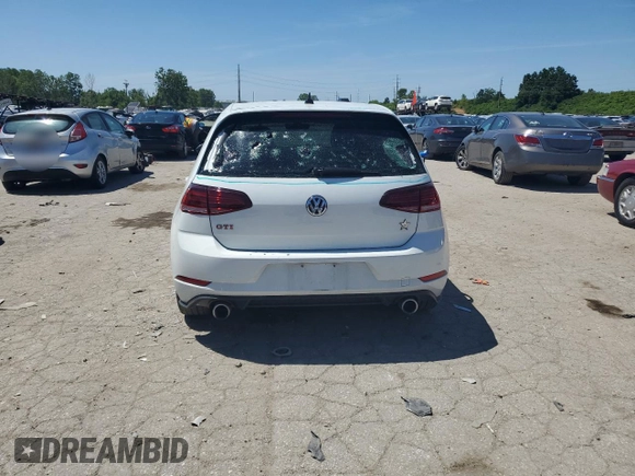 2020 Volkswagen Golf GTI S with VIN 3VW6T7AUXLM017267, listed as a Copart auction lot 58782074 with 42,181 mi miles and Salvage Title. Bid and sale history available at carsss.com. Image 6.