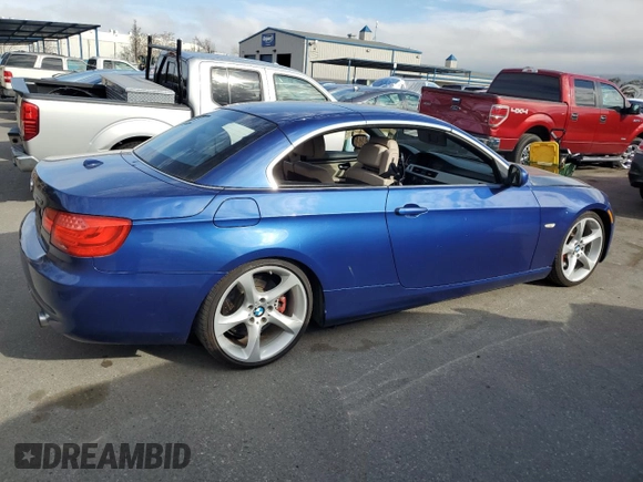 2011 BMW 3 Series 335i with VIN WBADX7C57BE261271, listed as a Copart auction lot 46655445 with 98,328 mi miles and Salvage Title. Bid and sale history available at carsss.com. Image 3.