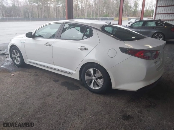 2014 Kia Optima Hybrid LX with VIN KNAGM4AD5E5075909, listed as a IAAI auction lot 41967037 with 143,494 mi miles. Bid and sale history available at carsss.com. Image 3.