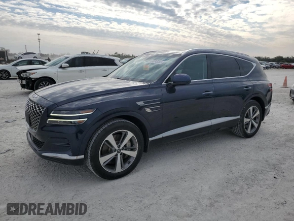 2022 Genesis GV80 with VIN KMUHCESCXNU080466, listed as a Copart auction lot 88743205 with 55,521 mi miles and Non repairable. Bid and sale history available at DreamBid. Image 1.