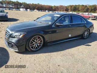 2019 Mercedes-Benz S-Class AMG S 63 with VIN WDDUG8JBXKA483818, listed as a Copart auction lot 70578034 with 55,084 mi miles and Salvage Title. Bid and sale history available at carsss.com. Image 1.