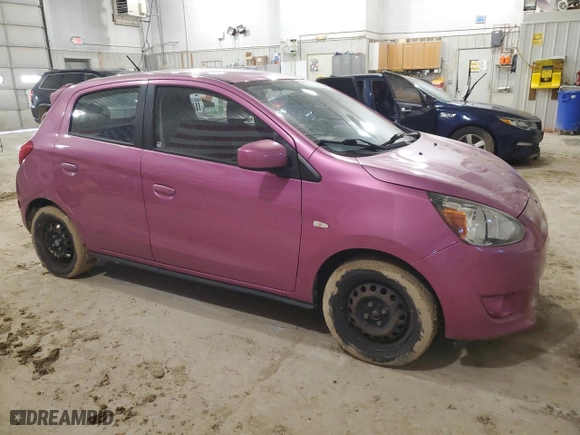 2015 Mitsubishi Mirage DE with VIN ML32A3HJ3FH035407, listed as a Copart auction lot 48189455 with 77,196 mi miles and Salvage Title. Bid and sale history available at carsss.com. Image 4.