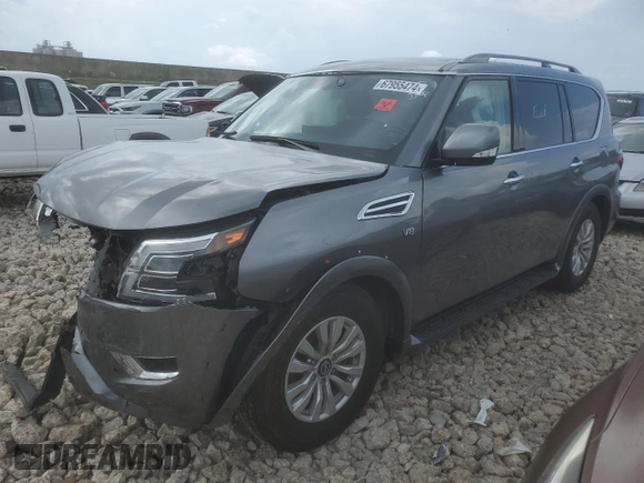 2022 Nissan Armada SV with VIN JN8AY2AC6N9161963, listed as a Copart auction lot 67955474 with 64,464 mi miles and Salvage Title. Bid and sale history available at carsss.com. Image 1.