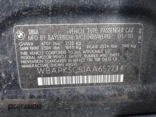 2010 BMW 3 Series 328i xDrive with VIN WBAPK5C51AA652244, listed as a IAAI auction lot 42262180 with 166,218 mi miles and . Bid and sale history available at DreamBid. Image 9.