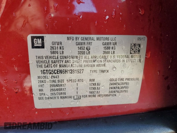 2017 GMC Canyon 2WD SLE with VIN 1GTG5CEN6H1281927, listed as a Copart auction lot 74120644 with 116,584 mi miles and Clean Title. Bid and sale history available at carsss.com. Image 12.